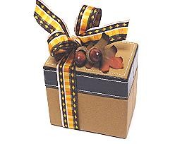 Box leather rectangular, brown black