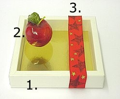 Box whiteshine/ ceramic apples