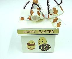 Happy Easter Box square wood