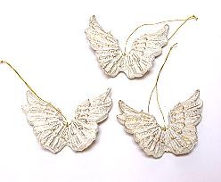 Hanging Angel wings poly 55mm ivorygold