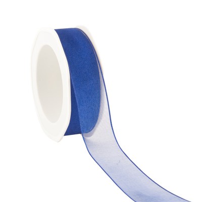 organza N 77 wired edge medium blue