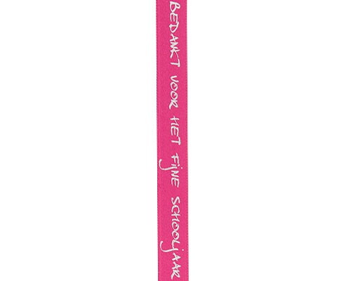 Ribanbel bedankt voor het fijne schooljaar fuchsia/silver