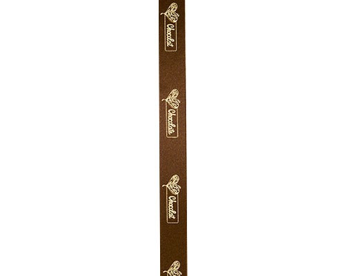DoubleFaceSatin  Heart Graphic  Brown/Gold