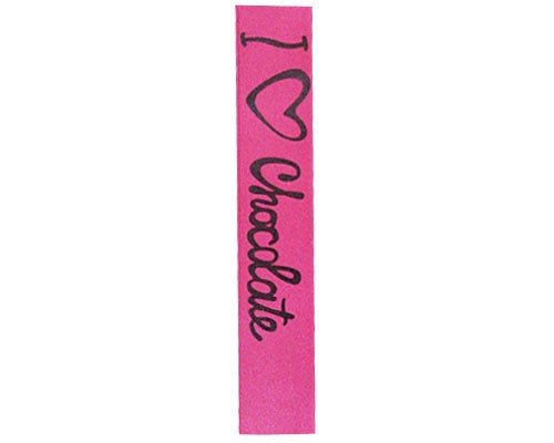 DoubleFaceSatin I Love Chocolat  Fuchsia/Black