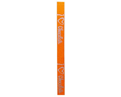 DoubleFaceSatin I Love Chocolat Orange/Silver