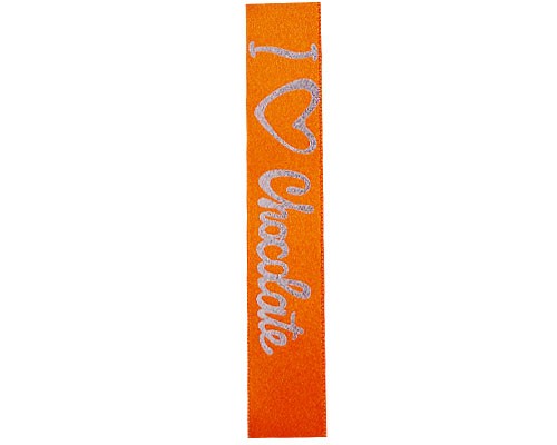 DoubleFaceSatin I Love Chocolat  Orange/Silver