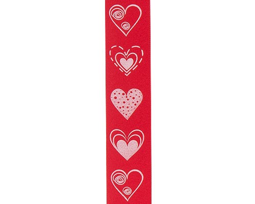 DoubleFaceSatin  LoveHearts  Red/White