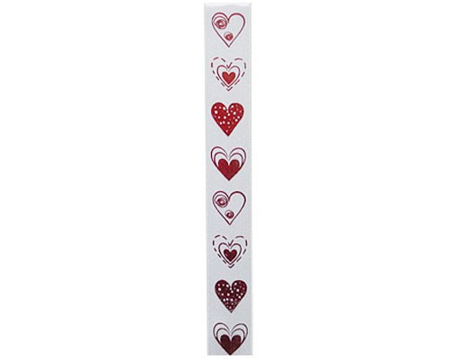 DoubleFaceSatin  LoveHearts  White/Red