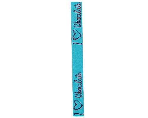 Ribanbel I love chocolate 15mm/100mtr turquoise brown