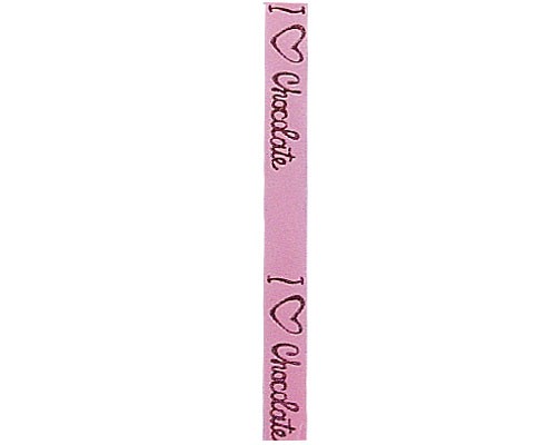 Ribanbel I love chocolate 15mm/100mtr pink brown