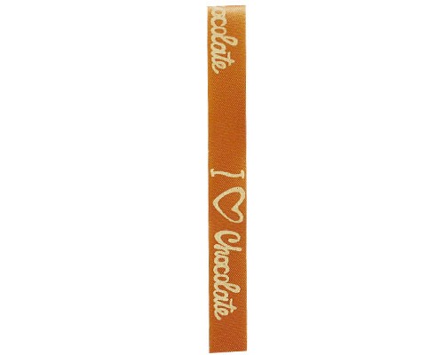 Ribanbel I love chocolate 15mm/100mtr Amber ivory