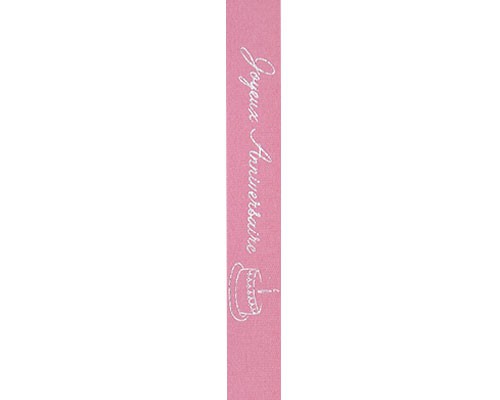 Ribanbel joyeux anniversaire pink/silver