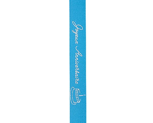 Ribanbel joyeux anniversaire turquoise/silver