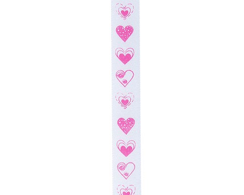 Ribanbel  LoveHearts  White/Fuchsia
