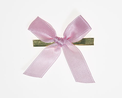 Bow ready made No 810 double face satin 15mm clipband 60mm black