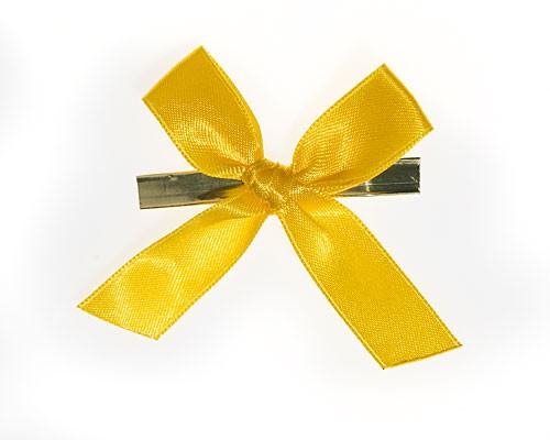 Bow ready made No 810 double face satin 15mm clipband 60mm black