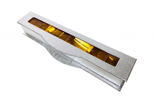 Box window long 6 choc silver