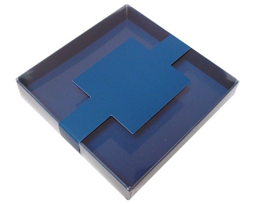Windowbox carre small with sleeve 110x110x19mm blueberry blue