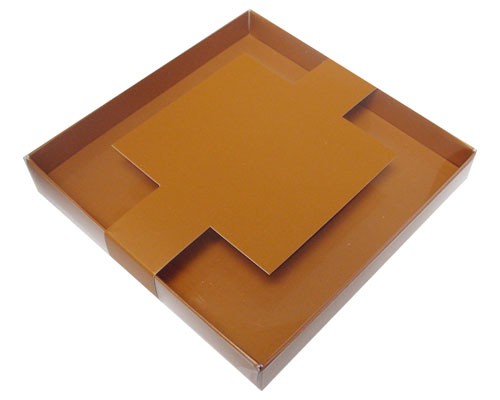 Windowbox carre large with sleeve 140x140x19mm hazelnut