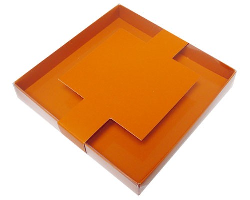 Windowbox carre large with sleeve 140x140x19mm sunset orange