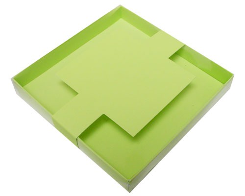 Windowbox carre large with sleeve 140x140x19mm pistache