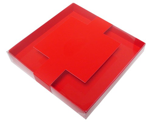 Windowbox carre large with sleeve 140x140x19mm strawberry