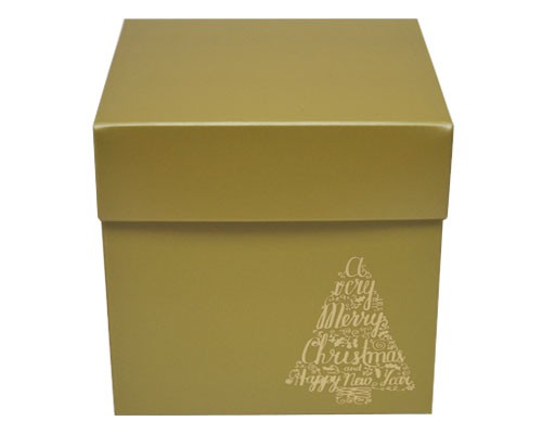 Cubebox Xmas tree 100x100x95mm almond