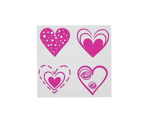LoveHearts Label 500pcs on rol  white/fuchsia