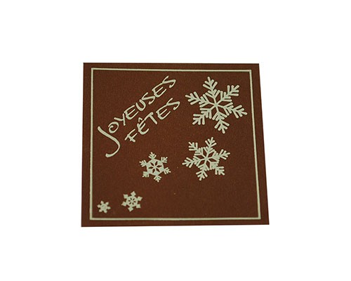 label x-mas joyeuses fetes brown with gold 500pcs