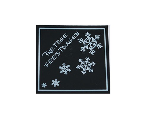 label x-mas prettige feestdagen black with silver 500pcs