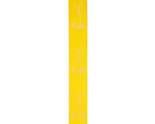 DoubleFaceSatin lint Bunny yellow/white 25mm 