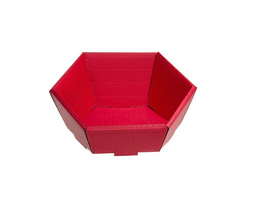 Basket hexa small L245xW205mm front H60mm/ back H105mm red