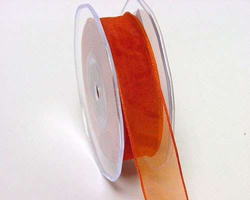 organza wired edge, burned orange