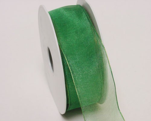 organza wired edge green