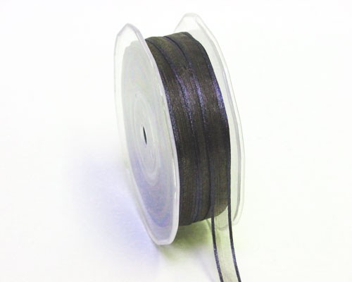 Organza satin edge 10mm/50mtr Anthracite