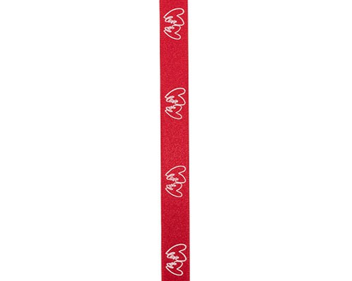 DoubleFaceSatin Double hearts red/white