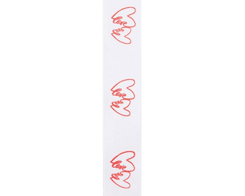 Ribanbel Double hearts white/red
