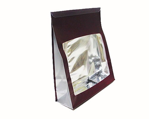 Sac etui groot aubergine/zilver inclusief sluitingsclip 