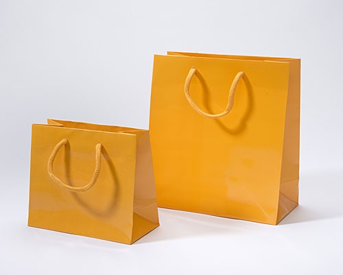 Paper bag luxe laminate L160xW80xH160mm orange
