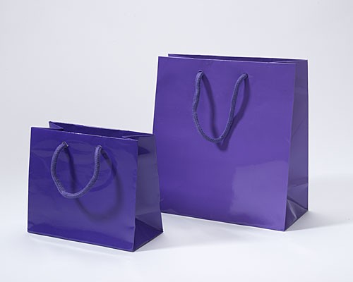 Paper bag luxe laminate L160xW80xH160mm purple