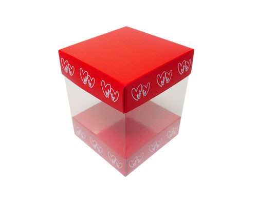 Skylinebox L100xW100xH120mm exterior Double hearts red/white