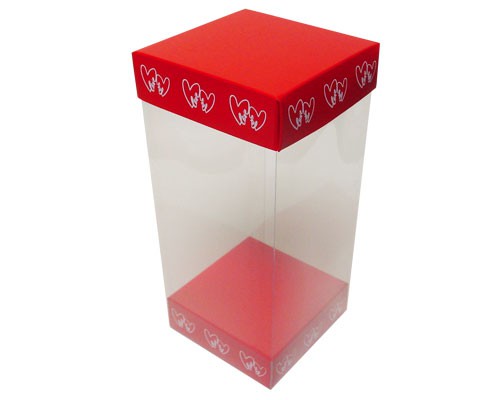 Skylinebox L100xW100xH220mm exterior Double hearts red/white