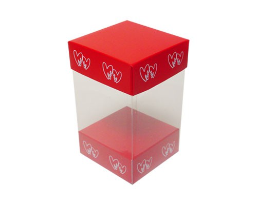 Skylinebox L80xW80xH130mm exterior Double hearts red/white