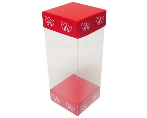 Skylinebox L80xW80xH200mm exterior Double hearts red/white