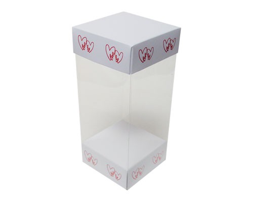 Skylinebox L80xW80xH180mm exterior Double hearts white/red