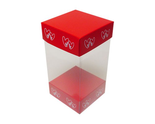 Skylinebox L80xW80xH180mm exterior Double hearts red/white