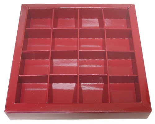 Windowbox 133x133x19mm 16 division brique laqué