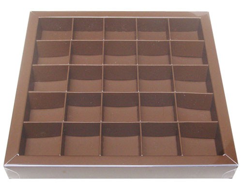 Windowbox 166x166x19mm 25 division brown