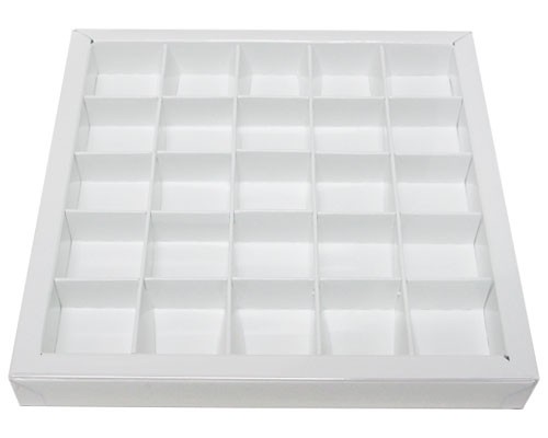 Windowbox 166x166x19mm 25 division chromolux white
