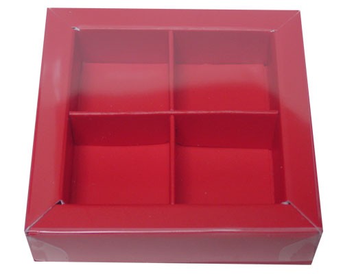 Windowbox 66x66x19mm 4 division brique laque 